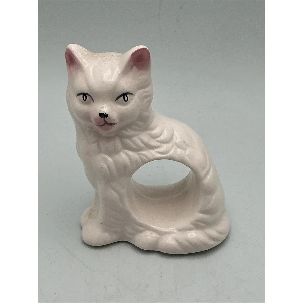 Vintage 1980s Ron Gordon Designs White Cat‎ Napkin Holders Taiwan